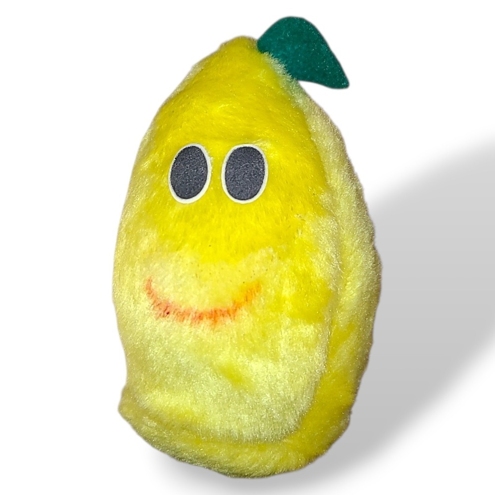 Vintage Dan Brechner‎ Plush Lemon Toy 6" Stuffed Animal Yellow